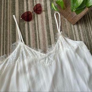 Dylan Gray Lace Trimmed Silk Camisole